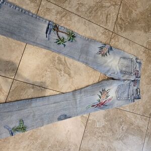 Zco Bootcut Embroidered and Embellished lowrise jeans